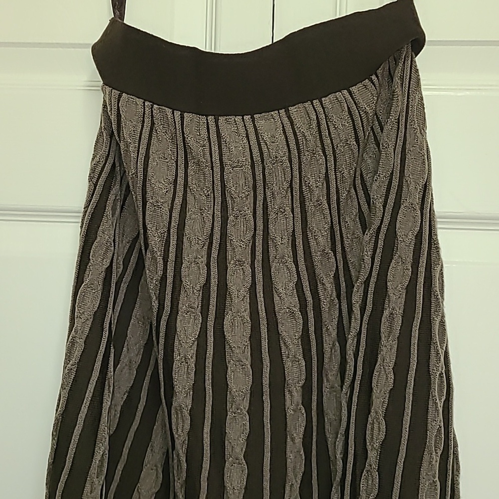 Y2K mossimo wool blend midi skirt Two toned browns designs size Small - Picture 9 of 16